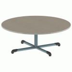 TABLE BANDANA ROND Ø120 T1 PC STR POLY. ÉRABLE G. BEIG/LAGON - MOBIDECOR