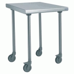 TABLE INOX CENTRALE SUR ROUES LONGUEUR 600 MM