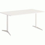 TABLE TAMARIS 180 X 80 PL.BLANC/BLANC PIET.SABLE/TRANSP.