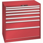 ARMOIRE 7 TIROIRS 1023X725X1000MM-CHARGE 75KG-ROUGE - LISTA