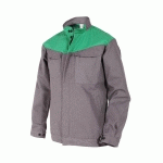 BLOUSON DE TRAVAIL - EMPIÈCEMENTS CONTRASTÉS - COTON/POLYESTER  - VERT CLAIR - TAILLE 5