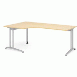 BUREAU AVEC ANGLE 90° SÉRIE B-200X120CM-HÊTRE-ARGENT - HAMMERBACHER