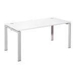 BUREAU DROIT E-LINK - L. 160 X P. 80 CM - PLATEAU BLANC - 4 PIEDS ALUMINIUM