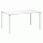 BUREAU DROIT EDEN L 140 X P 80 CM PLATEAU BLANC PIÉTEMENT MÉTAL BLANC