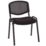 CHAISE DE RÉUNION & VISITEUR FIRST - MAILLE FILET - NOIR - PIEDS NOIR (LOT DE 4)