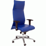 FAUTEUIL DE DIRECTION ALBACETE XL EN CUIR - BLEU