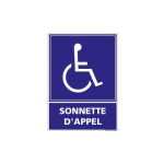 SIGNALETIQUE.BIZ FRANCE - PANNEAU SONNETTE D'APPEL RAMPE D'ACCÈS (L0950) - ADHÉSIF - 450 X 630 MM - ADHÉSIF
