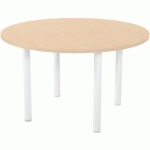 TABLE RONDE AZARI Ø120 4 PIEDS CHÊNE/BLANC - SIMMOB