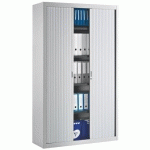 ARMOIRE MÉTAL À RIDEAUX DÉMONTABLE CLASSIQUE H 200 X L 120 CM CORPS GRIS CLAIR / RIDEAUX GRIS CLAIR