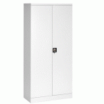 ARMOIRE PORTES BATTANTES UNION G. H 195 X L 91,6 X P 42,2 CM CORPS BLANC PORTES BLANCHES