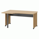 BUREAU COMPACT QUARTA PLUS GAUCHE L 160 CM CHÊNE AMBRÉ PIÉTEMENT PLEIN BOIS