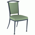 CHAISE 550 MOB ALU ASS/DOS GINKGO MENTHE - 4P NOIR SABLÉ - MOBIDECOR