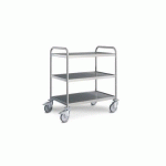 CHARIOT DE SERVICE EN INOX HUPFER - 3 PLATEAUX 800 X 500 MM