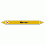 LOT DE 3 - MARQUEUR DE TUYAUTERIE - RETOUR GAZ - NFX 08-105 - VINYLE LAMINÉ 150 X 12 MM