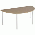 TABLE UNIVERSALIS DEMI-ROND 140X70 PLATEAU CHÊNE/9016 BLANC