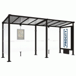 ABRI BUS MILAN 5 M 1 CAISSON 1 BARDAGE LAT. NOIR 9005 - PROCITY