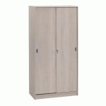 ARMOIRE HARMONIE / EXCELLENS H 180 X L 90 X P 44 CM CORPS ET PORTES COULISSANTES CHÊNE GRIS