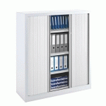 ARMOIRE À RIDEAUX MONOBLOC ECO-CONÇUE CLASSIQUE H 136 X L 120 CM BLANC