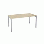 BUREAU DROIT PRACTICA L 160 X P 80 CM PLATEAU CHÊNE PIÈTEMENT ALUMINIUM