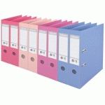 CLASSEUR A LEVIER ESSELTE N°1 POWER EN POLYPROPYLENE - DOS 7,5 CM - COLORIS ASSORTIS SOLEA - LOT DE 10