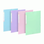 LOT DE 25 - CHEMISE À ÉLASTIQUES 3 RABATS A4 - RAINBOW PASTEL VIQUEL - COLORIS ASSORTIS