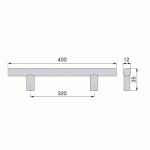 POIGNÉE DE MEUBLE ORLANDO - ENTRAXE 320 MM - 1 POIGNÉE EMUCA