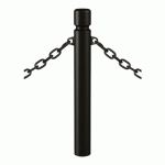 POTELET AGGLO Ø 102 MM À CHAINES 2 ANNEAUX - ZINC NOIR 9005 - PROCITY