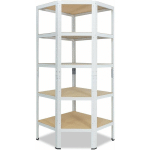 SHELFPLAZA - HOME 180X70X40 CM ÉTAGÈRE D'ANGLE BLANC / ETAGERE ANGLE EN METAL 5 NIVEAUX / ETAGÈRES D'ANGLE AVEC CAPACITÉ CHARGE 265KG PAR NIVEAU /