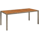 TABLE DE JARDIN DESSUS EN BOIS GRIS 190X90X75 CM R�SINE TRESS�E - VIDAXL