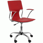 CHAISE BOGARRA SIMILICUIR ET ACCOUDOIRS FIXES ROUGE - FOROL