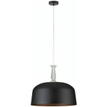 LAMPE SUSPENDUE MONTE FUERTE EN ACIER NOIR / CRISTAL CLAIR E27 3X10W H: 110CM Ø48 CM DIMMABLE