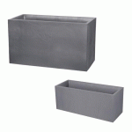 LOT MURET 116 L ET JARDINIERE 98 LITRES - VOLCANIA GRIS GALET EDA PLASTIQUES