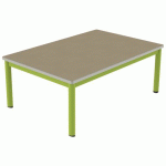 TABLE CARÉLIE MOB 120X80 T1 STR POLY. HM. BEIGE/VERT AC - MOBIDECOR