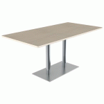 TABLE MENORCA 160X80 T6 STR ALAISÉ ÉRABLE G. BLC PAST/CHROMÉ - MOBIDECOR