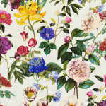 BRICOFLOR - PAPIER PEINT ANGLAIS GROSSES FLEURS CHAMBRE ADULTE | PAPIER PEINT FLEURI MULTICOLORE FOND BLANC SALON | TAPISSERIE FLEURIE POUR COULOIR