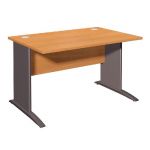 BUREAU DROIT EVOLUTION - L. 120 X P. 80 CM - PLATEAU 'HÊTRE' - PIEDS L 'HÊTRE'.