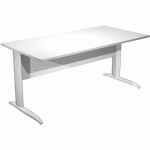 BUREAU DROIT PIEDS L EN MÉTAL FAST - 160 CM - BLANC -