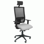 CHAISE DE BUREAU HORNA AVEC TÊTIÈRE - GRIS CLAIR
