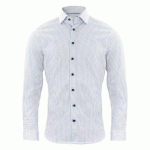 J.HARVEST & FROST IB131 PIQUE KNIT CHEMISE SLIM FIT HOMMES SKY BLUE PRINT - TAILLE S