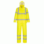 PORTWEST H448 ENSEMBLE DE PLUIE ENROULABLE HAUTE VISIBILITÉ JAUNE - TAILLE 4XL