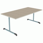 TABLE BANDANA 160X80 T4 DL STRAT POLY. ÉRABLE G. BEIGE/LAGON - MOBIDECOR