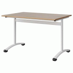 TABLE MALIBU 120X80 T6 DL STRA ALAISÉ ACACIA/BLC 9016 - MANUTAN EXPERT