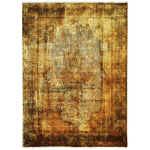 THEDECOFACTORY - USURE DU TEMPS - TAPIS EXTRA-DOUX MOTIFS EFFET VINTAGE MÉDAILLON JAUNE 120X170 - JAUNE