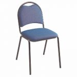 CHAISE VISITEUR CLARA - TISSU REMBOURRÉ - BLEU - PIEDS MÉTAL NOIR (PRIX À L'UNITÉ)