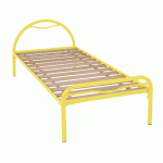 LIT ALBA MÉTAL 90X200 SOMMIER LATTES JAUNE - MANUTAN COLLECTIVITÉS