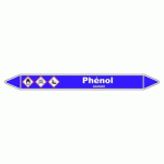 LOT DE 3 - MARQUEUR DE TUYAUTERIE - PHÉNOL - NFX 08-105 - VINYLE LAMINÉ 250 X 26 MM