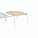 PÔLE DE 2 BUREAUX SUIVANT EDEN ARCHE + GOULOTTE CHÊNE CLAIR L 120 CM BLANC