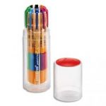 STABILO TUBE TRANSPARENT EN PLASTIQUE RIGIDE DE 10 ROLLERS POINTVISCO ASSORTIS (VISCOPARADE)