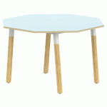 TABLE 4 PIEDS MÉTAL/BOIS OCTO Ø120 T6 STRAT ABS BLEU/ALU