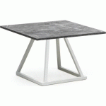 TABLE LOUNGE 70X70X45CM BLANC MÉLAMINE MARBLE GREY - FLEXFURN